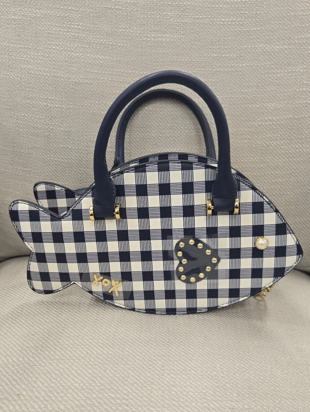 Betsey Johnson Gingham Fish Handbag